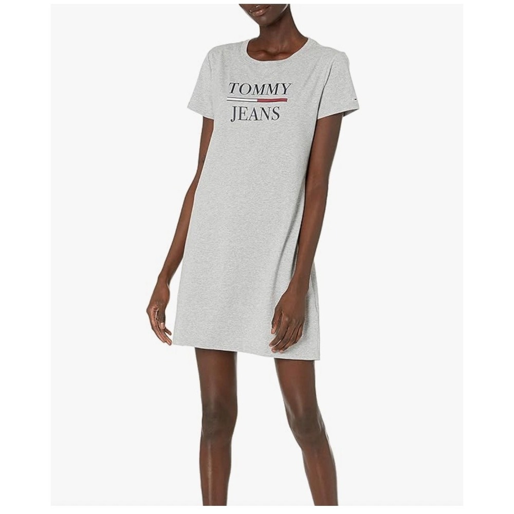 Y2K Tommy Jeans T-Shirt Dress Womens‎ S Gray